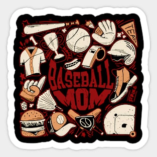 Baseball Mom Mama Baseball Life Softball Life Game Day Sticker